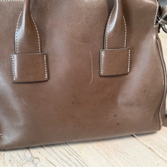 Dooney & Bourke Toscana Brown Leather Satchel Bag - Picture 13 of 16